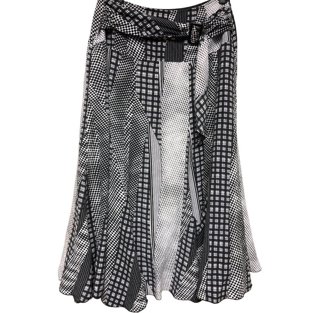 Maison Christine Tall Girl Women's Black White Patch Skirt Black White Size 18